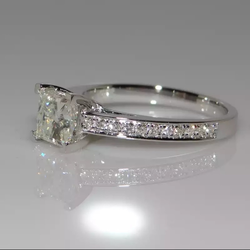 Sterling 925 Silver RingSimple Design Bridal  Ring - Picture 4 of 8